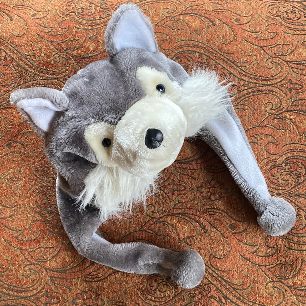 Wolf Hat winter fleece hat Halloween costume polyester kids L adult S-M FUN